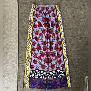 Alice + Olivia Purple Floral Wide Leg Pant